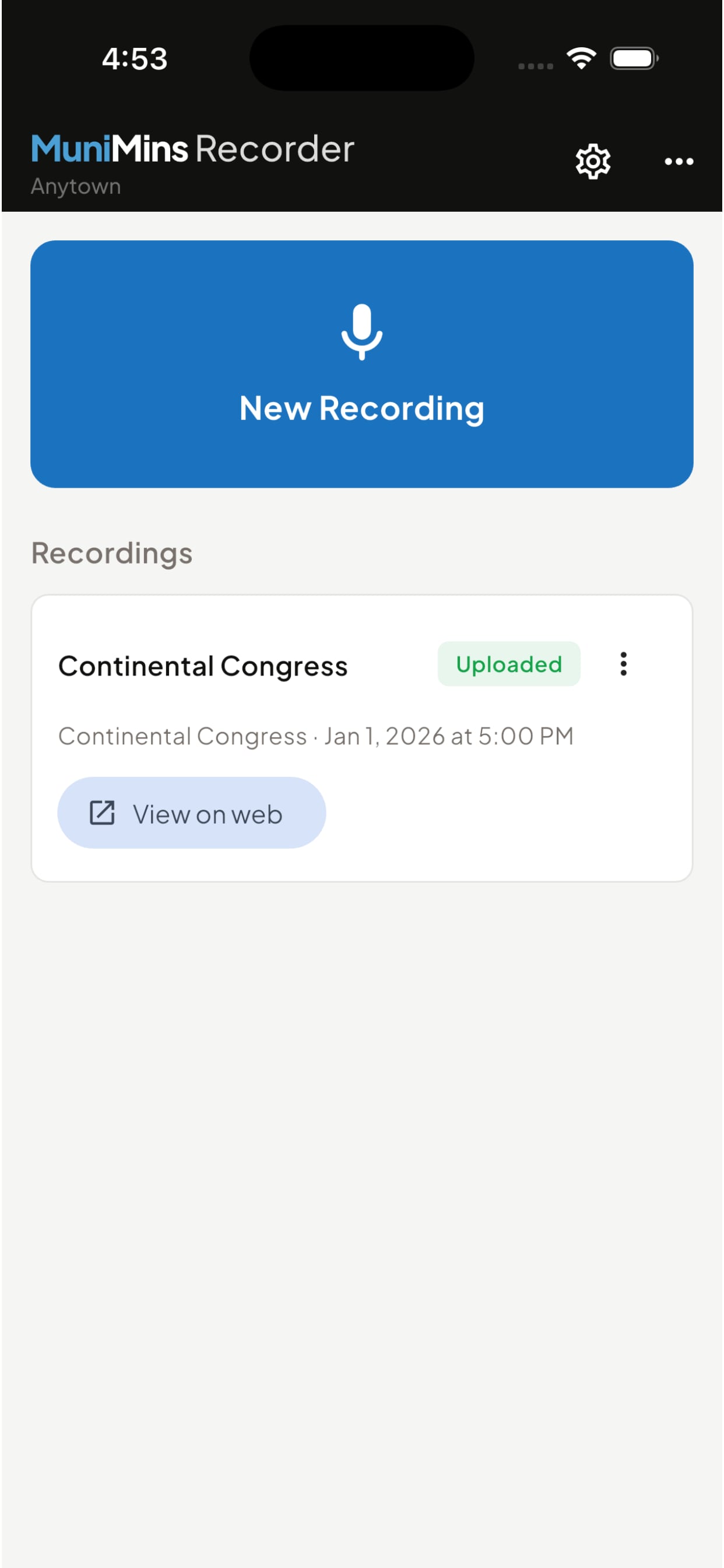 MuniMins Recorder App New Recording MuniMins Recorder App New Recording